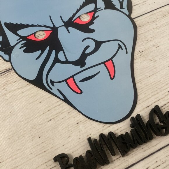 *Vintage Dracula Vampire Halloween Mask 1960's-70's Paper Flat - Picture 3 of 5